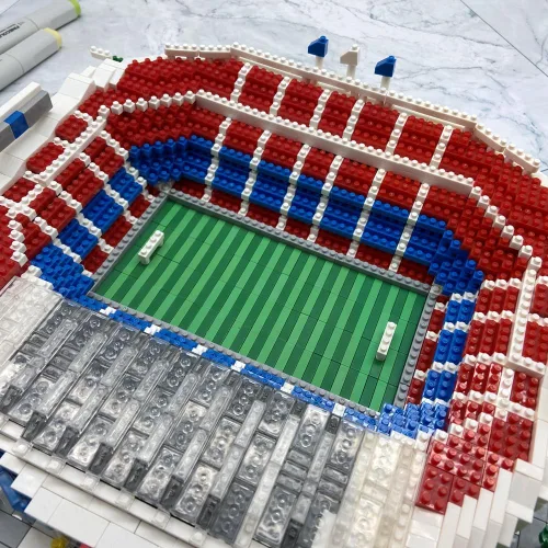 Vista 8 de Juegos de Bloques de Construcción Micro del Estadio de Fútbol de Barcelona, Juegos de Bloques de Construcción de Arquitectura de Mini Ladrillos