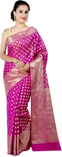 Vista 11 de Chandrakala Banarasi - Sari para mujer con blusa sin costura (1105)