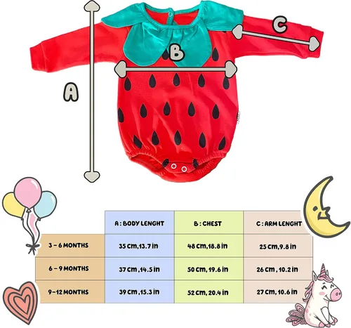 Vista 2 de Disfraz de mameluco y pantalón de manga larga para bebé de fresa - 2 piezas - Unisex