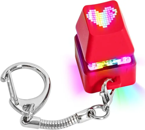 Vista 10 de Juguetes de fidget de teclado para adultos, clicker de teclado con luz LED, llavero de juguetes sensoriales divertidos de fidget para ansiedad