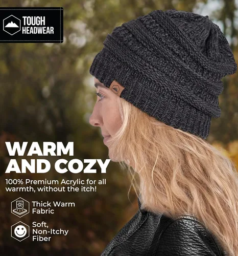Vista 73 de Gorro de punto para mujer, cálido y suave, elástico, para clima frío de Tough Headwear