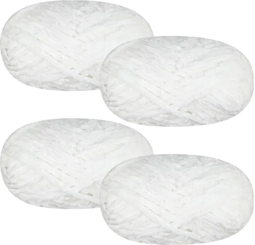 Vista 27 de 4 piezas de 400g de hilo de terciopelo chenilla suave para tejer a ganchillo, hilo esponjoso y cálido para tejer y ganchillo, manualidades DIY Rosa