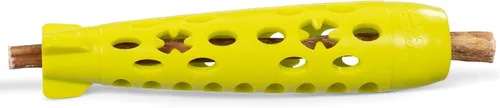 Vista 3 de Messy Mutts Totally Pooched Stuff n Chew Rocket Stick, 10 pulgadas, color verde Juguete para perro de 10 x 2.5 pulgadas de TPR rellenable Rocket