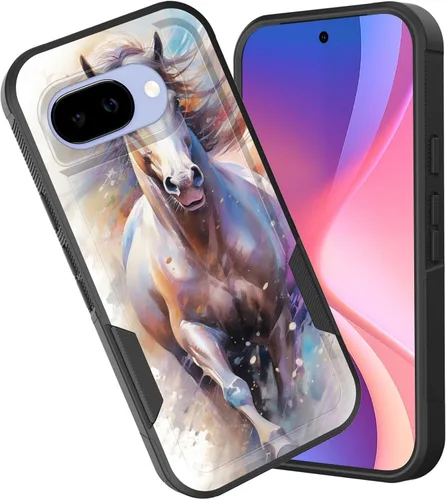 Vista 31 de Funda para Pixel 6A, funda híbrida de doble capa resistente a prueba de golpes de policarbonato duro de silicona suave TPU para Google Pixel 6A