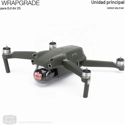 Vista 4 de Wrapgrade Unidad Principal Skin DJI Compatible con DJI Air 2S (AMRY GREEN)