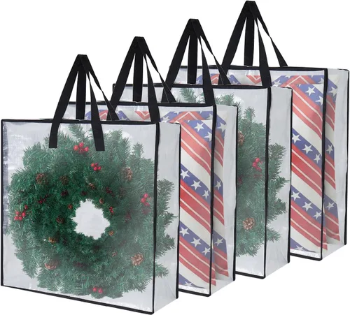 Vista 10 de Bolsas de mudanza resistentes extra grandes, cajas de mudanza, suministros de mudanza esenciales, contenedores de almacenamiento azules con tapas