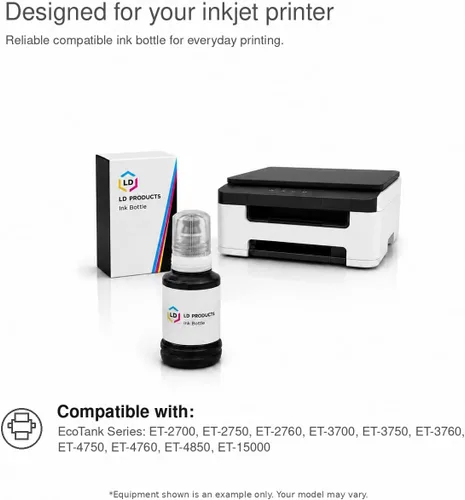 Vista 6 de LD Productos Reemplazo de botella de tinta compatible para Epson T502220S (Cyan)