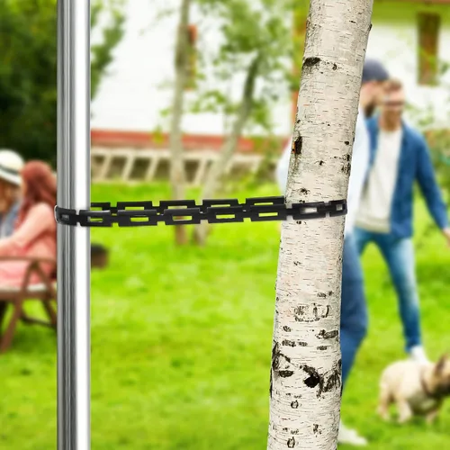 Vista 7 de CODREE 50 pies de correa de plástico con candado de cadena para árbol - Correas ajustables de soporte de árbol de 1/2 pulgada de ancho para estacar