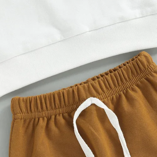 Vista 4 de Doisbetthsay Ropa de otoño e invierno para bebés y niños pequeños, sudadera con cuello redondo, sudadera con cuello redondo y pantalón largo, 2