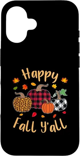 Vista 32 de Happy Fall Y'all Leopard Pumpkin Autumn Season Women Girls Case for iPhone 17
