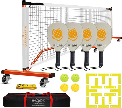 Vista 16 de Zdgao Portable Pickleball Net Set, 22FT Regularion Size Pickle Ball Net with Paddles Set, Outdoor Pickleballs and Carry Bag, Easy Setup for Indoor