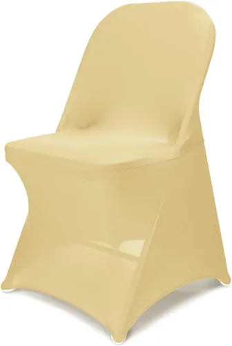 Vista 10 de Babenest Fundas para Sillas Plegables de Spandex Mejoradas 10 PCS Universales Elásticas Lavables Fundas Ajustadas Protectores para Bodas Beige