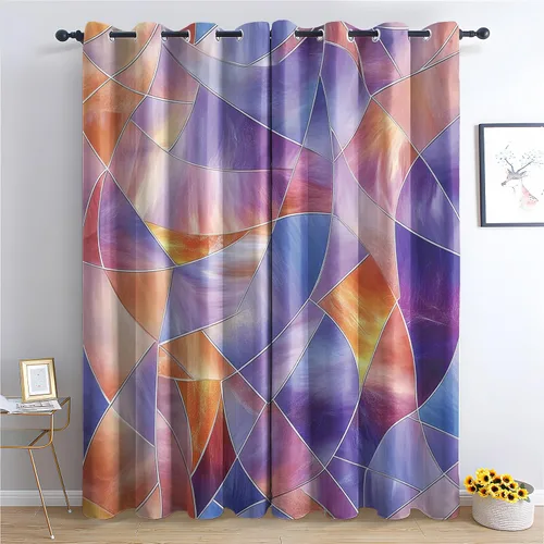 Vista 16 de Cortinas hexagonales blancas y negras, cortinas opacas geométricas para dormitorio, cortinas de ventana modernas, cortinas abstractas llamativas