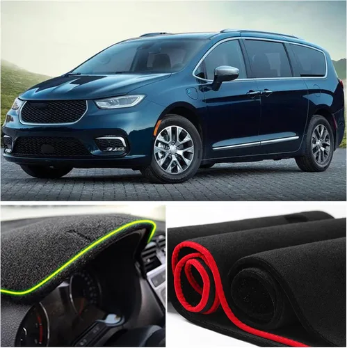Vista 4 de Cubierta de tapete para salpicadero, consola central interior personalizada compatible con Chrysler Pacifica Minivan 2017, 2018, 2019, 2020, 2021
