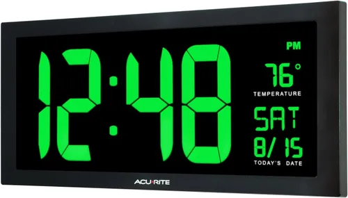 Vista 3 de Reloj digital AcuRite, 18 pulgadas, color verde 18 pulgadas / verde