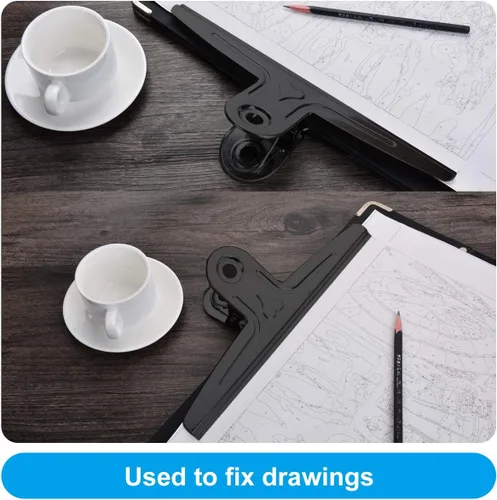 Vista 4 de Coideal Pinzas de Bulldog extra grandes, color negro, 2 clips de toro jumbo resistentes de 11.8 in XXL de acero inoxidable (11 4/5 pulgadas)