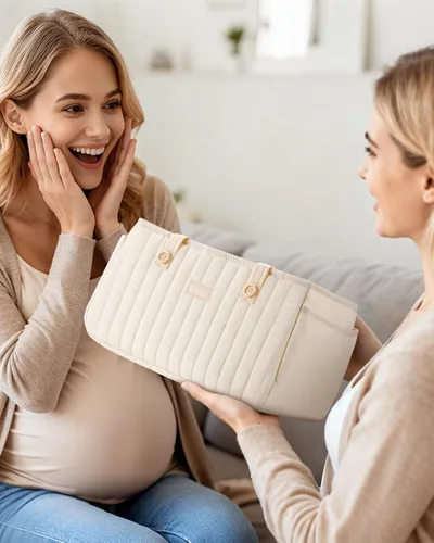 Vista 7 de Organizador de pañales para bebés, cesta de almacenamiento de pañales con asa, organizador de auto para niños y niñas y nuevos padres, baby shower