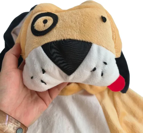 Vista 4 de Conjunto de disfraz de animal de forro polar para bebé niño y niña, overol de animales, sombrero y zapatos, disfraz de Halloween, cosplay, trajes