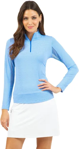 Vista 6 de IBKUL 10754 - Camiseta de manga larga para mujer con protección solar UPF50+ Icefil Tech Mini Check