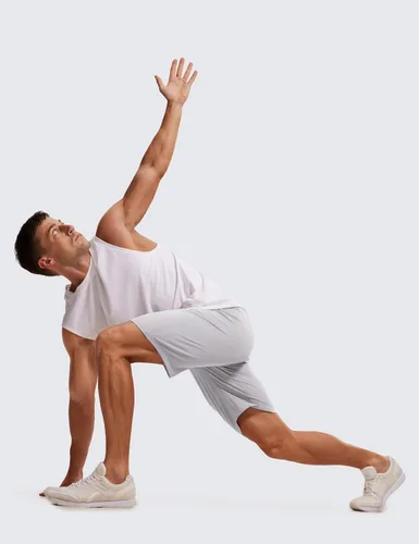 Vista 3 de CRZ YOGA Pantalones cortos de entrenamiento sin forro para hombre, 9 pulgadas, secado rápido, para correr, deportes, atletismo, gimnasio