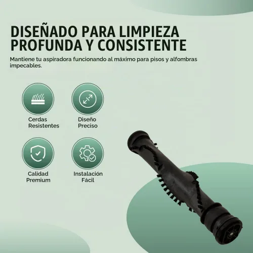 Vista 2 de Rollo de cepillo de repuesto para aspiradoras verticales compactas Bissell CleanView para Series 2112 3508 2690 1520 4362 OEM # 1606837