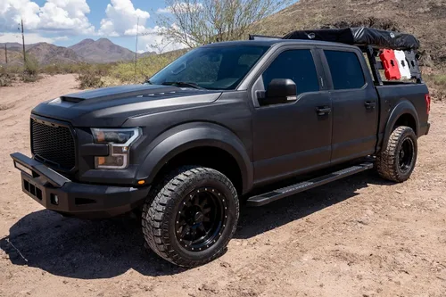 Vista 8 de Raptor Series Estribos escalones de 6 pulgadas estilo OEM aluminio negro compatible con Super Cab 15-26 F-150 17-26 F-260/F-350 Super Duty