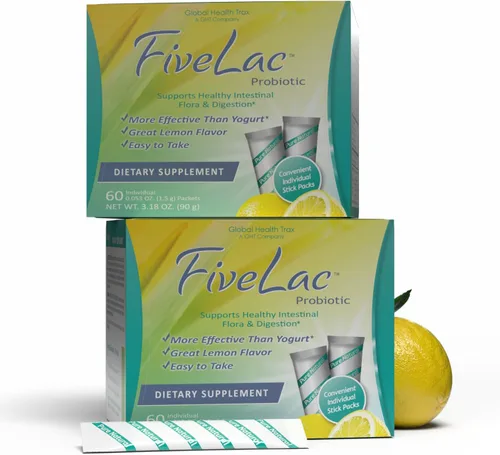 Vista 9 de Global Health Trax GHT - Mezcla de bebida en polvo probiótica de limón FiveLac, probióticos para mujeres, hombres y niños, apoyo y eliminación