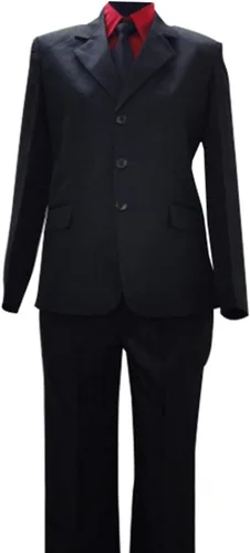 Vista 4 de Traje de gabardina negra para hombre, disfraz de cosplay de anime para Halloween