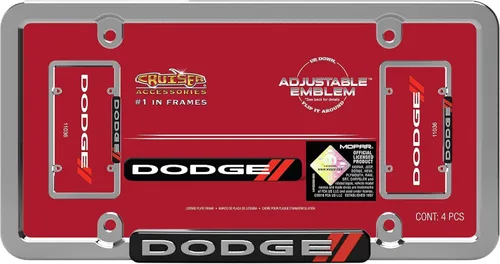 Vista 3 de Cruiser Accessories 11036 Dodge - Marco para matrícula, cromado/rojo