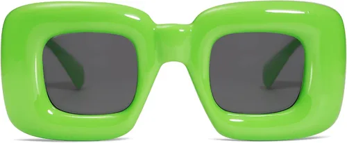 Vista 3 de VANLINKER Lindas gafas de sol cuadradas infladas para mujeres y hombres, gafas gruesas retro con marco grueso divertido máscara sombras VL9733
