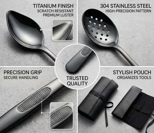 Vista 3 de Kit de cuchara de galjanoplastia culinaria, kit de cucharas de baño de lujo (3)