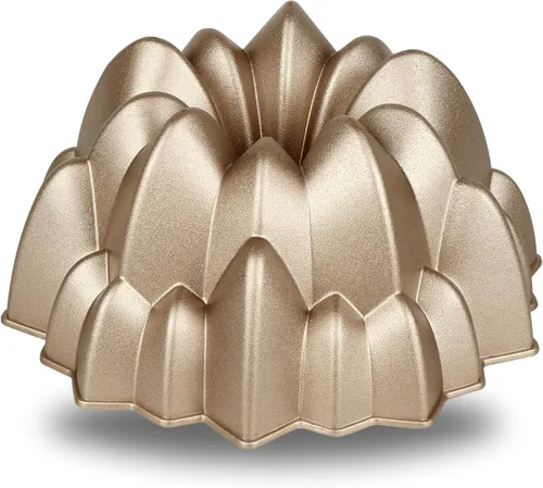 Vista 11 de Baker's Secret Molde estriado antiadherente para pasteles, moldes de aluminio fundido resistente para hornear pasteles, 2 capas de revestimiento