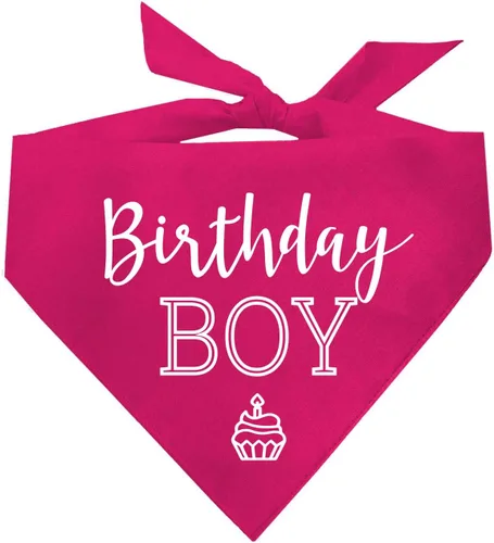 Vista 8 de Bandana de cumpleaños para niño con cupcakes para perro, 100% algodón, fabricada en Estados Unidos, cumpleaños, Pawty, tema de fiesta, suministros