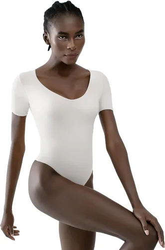 Vista 3 de PUMIEY Body de manga corta con cuello en V para mujer, colección Sharp