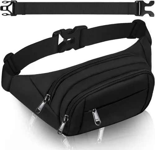 Vista 11 de Riñonera grande para mujeres y hombres – Riñonera Syican con 3 bolsillos con cremallera, regalos para disfrutar de deportes, viajes, entrenamiento