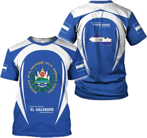 Vista 29 de Camisa personalizada de El Salvador Camiseta personalizada con la bandera de El Salvador para hombres, mujeres, regalo del orgullo salvadoreño de El