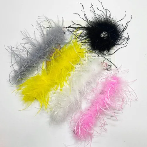 Vista 9 de IKASEFU Pulsera de pluma de avestruz natural para muñeca, accesorios para el cabello, disfraz de fiesta