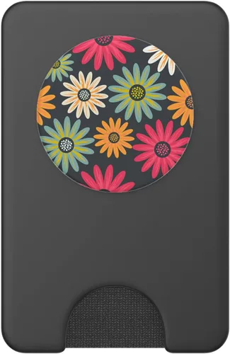 Vista 2 de Modern Florals on Grey PACJ0194 PopSockets PopGrip: agarre intercambiable para teléfonos y tabletas PopSockets PopWallet para MagSafe