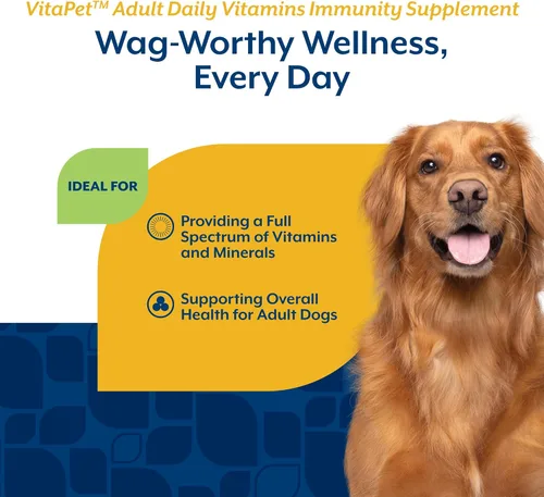 Vista 4 de NaturVet VitaPet Vitaminas diarias para adultos más ayuda para el aliento para perros adultos, 60 unidades masticables suaves, fabricados