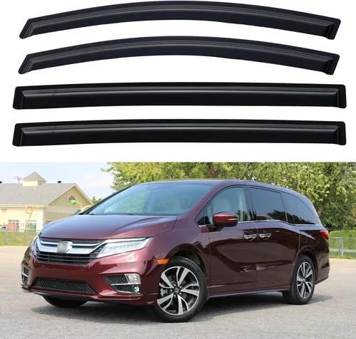 Vista 255 de YQAUTEC - Viseras para ventana, protectores contra la lluvia, compatibles con Subaru WRX 2015-2021, deflectores de viento para ventanas, viseras