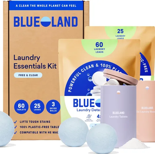 Vista 13 de BLUELAND Pastillas de detergente para ropa, 36 unidades, cápsulas, hojas y alternativa líquida sin plástico, respetuosas con el medio ambiente, sin