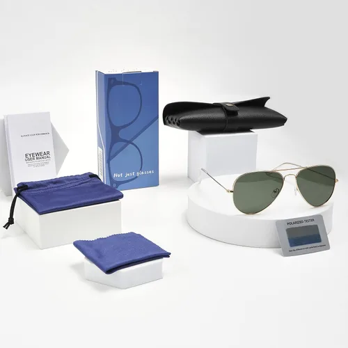 Vista 6 de Yaserra Lentes de sol de aviador polarizados retro para hombres y mujeres, lente TAC espejada, marco de metal, doble puente con protección UV400