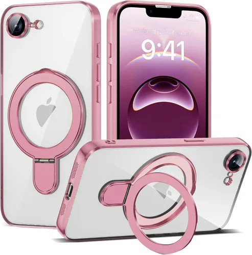Vista 15 de Funda compatible con iPhone 12 con soporte de anillo magnético invisible [compatible con Mag-Safe] [Protector completo de lente de cámara] Funda