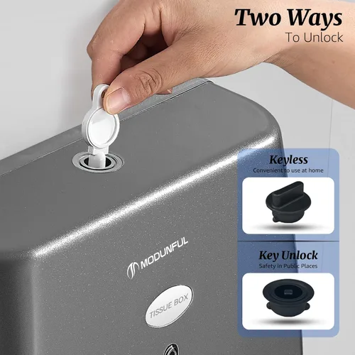 Vista 3 de Modunful Dispensador de toallas de papel montado en la pared, sin contacto, sin taladro, de alta capacidad, plegado en Z, plegable, multipliegue