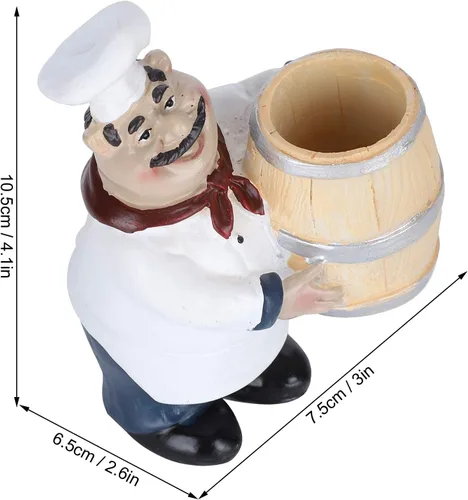 Vista 2 de Figura de chef, hermoso y práctico soporte para palillos de dientes, para encimera de cocina