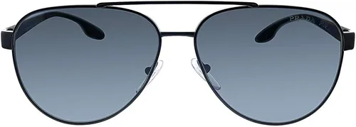 Vista 2 de Prada Linea Rossa PS 54TS 1AB5Z1 - Lentes de sol de metal negro Pilot lentes polarizados grises