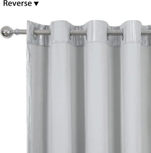 Vista 9 de always4u Cortinas de terciopelo suave de 108 pulgadas de largo con estampado de papel de aluminio de lujo, cortinas de dormitorio de eficiencia