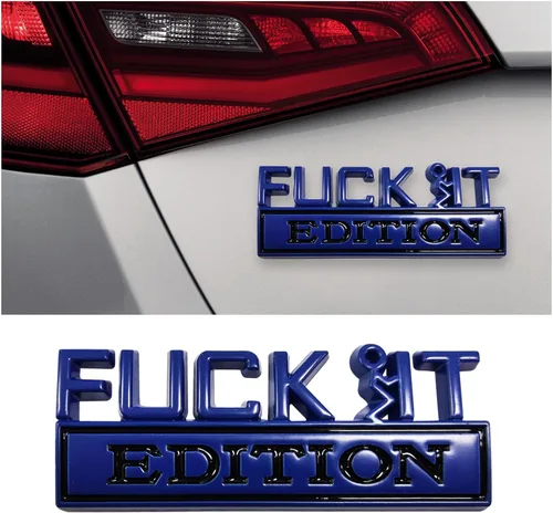 Vista 19 de Dickno Fuck It Edition Emblema para automóvil, calcomanías de decoración de parachoques de auto, calcomanía para guardabarros laterales 3D