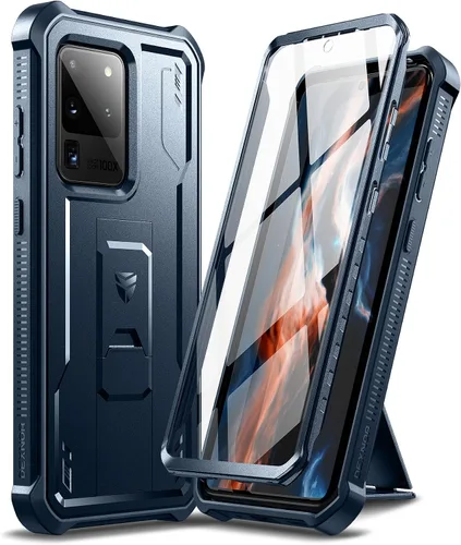 Vista 8 de Dexnor Funda de cuerpo completo para Samsung Galaxy S20 Ultra de 6.9 pulgadas, protector de pantalla y soporte integrados, protección de grado