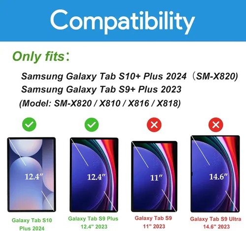 Vista 2 de ProCase Funda de teclado para Galaxy Tab S10+ 2024/S9+ Plus 2023 de 12.4 pulgadas con soporte para S Pen, teclado inalámbrico desmontable magnético